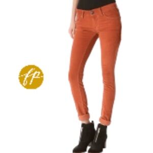 Free People Burnt Orange Corduroy Low Skinny's